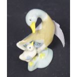 Small ceramic Wade goose with a small chick