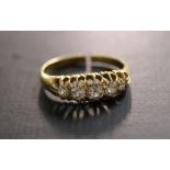 Gold five-stone diamond half eternity ring