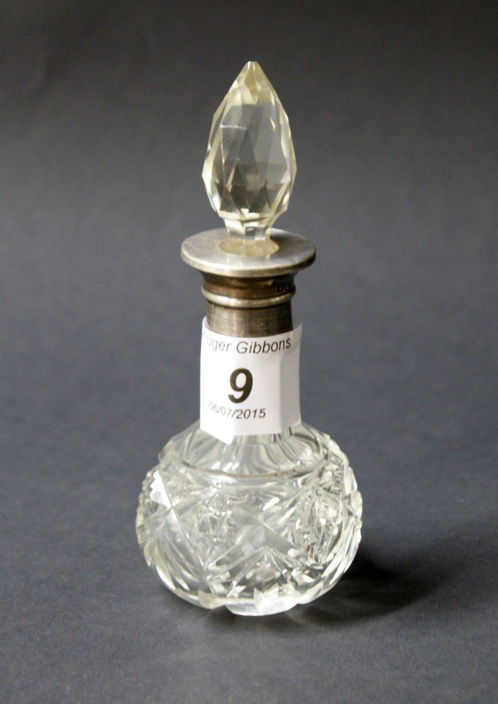 A hallmarked silver-topped perfume bottle, - Image 2 of 2