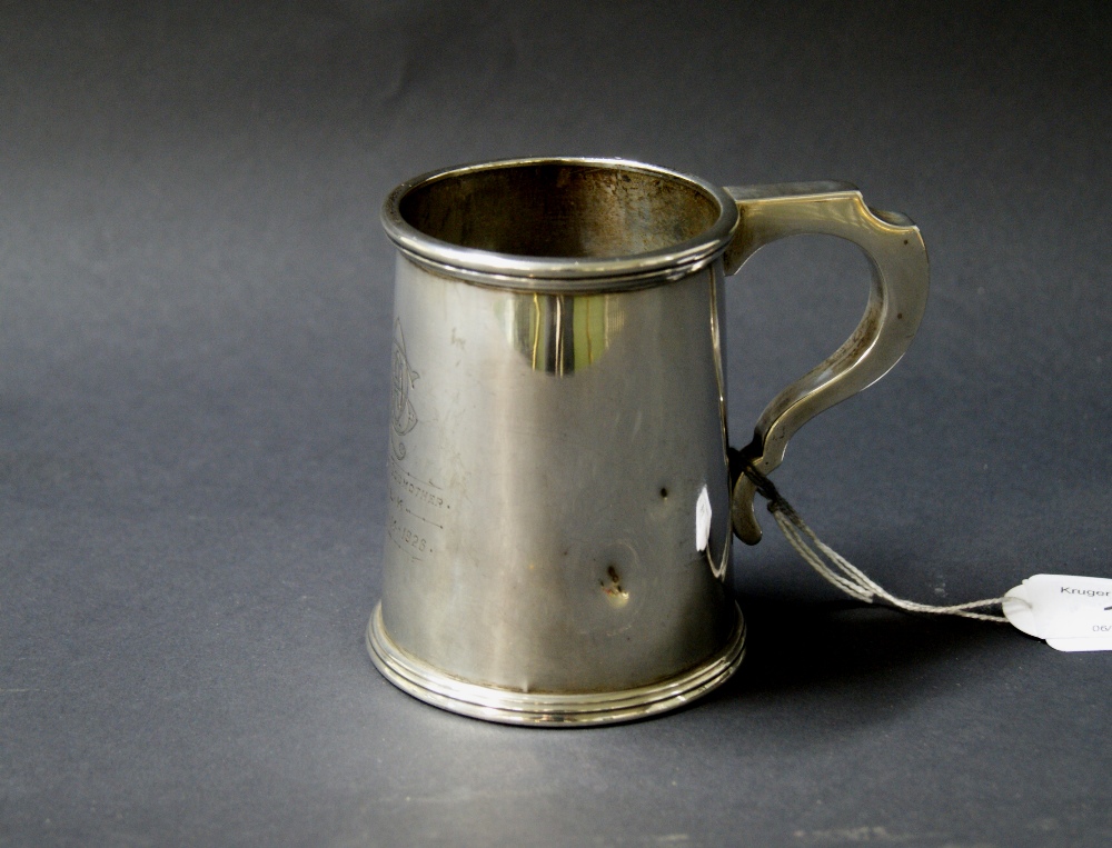 Hallmarked silver Christening tankard, dated 1926.