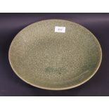 A 19th Century Chinese Celadon crackle ware plate CONDITION REPORT; No visible damage or repair,