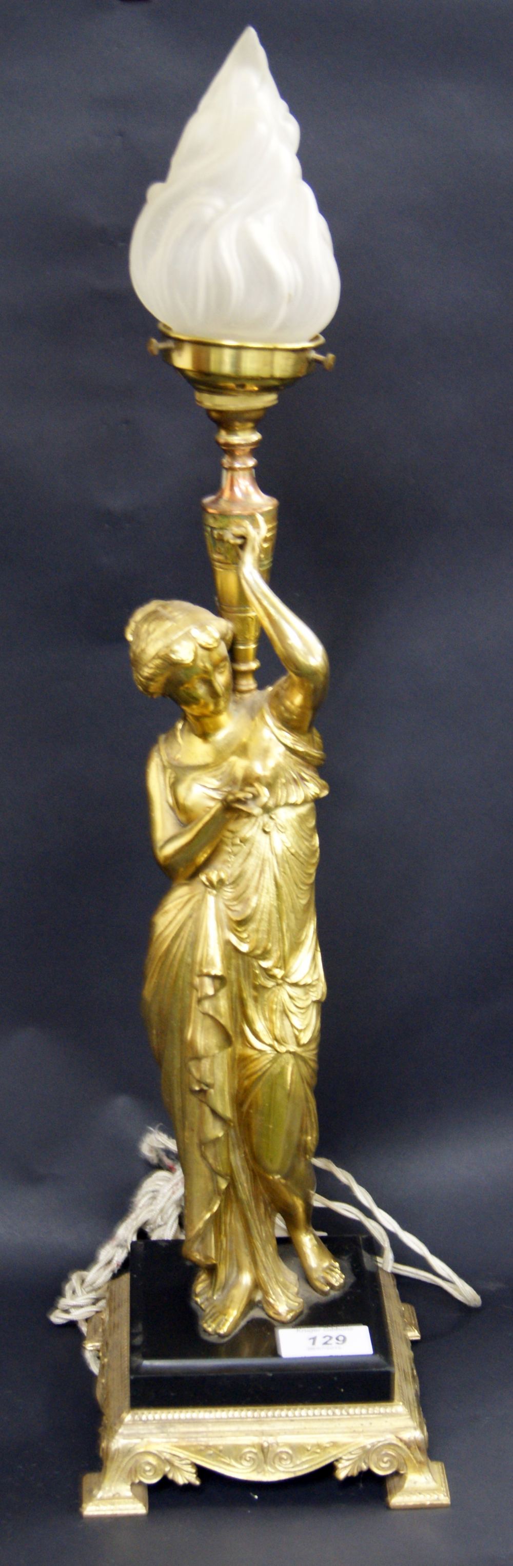 Goutier-style cast figural table lamp (not tested).