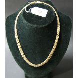 A 9ct gold ladies' articulated-link neck chain, from Boodle & Dunthorne.