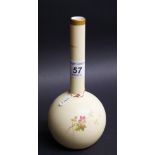 Royal Worcester; a bud vase with a globular reservoir,