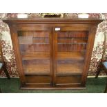 Mahogany two-door glazed bookcase circa 1900