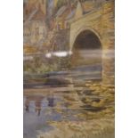 E. Maurice Betts; watercolour "Richmond Bridge, Yorks.", inscribed to the reverse.