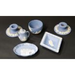 Wedgwood Jasperware; a collection of pin dishes,