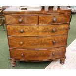 Victorian mahogany two-over-three bow-front chest of drawers
