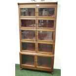 'Minty' floor-standing five-section modular bookcase in mahogany CONDITION REPORT; Structurally in