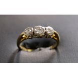 18ct three-stone diamond ring