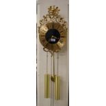 Swiss brass-faced hanging wall clock