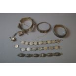 Various silver and white-metal bracelets and bangles