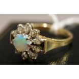 18ct diamond and opal ring