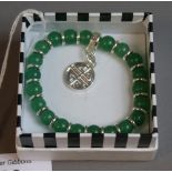 A Thomas Sabo sterling silver and jade bracelet