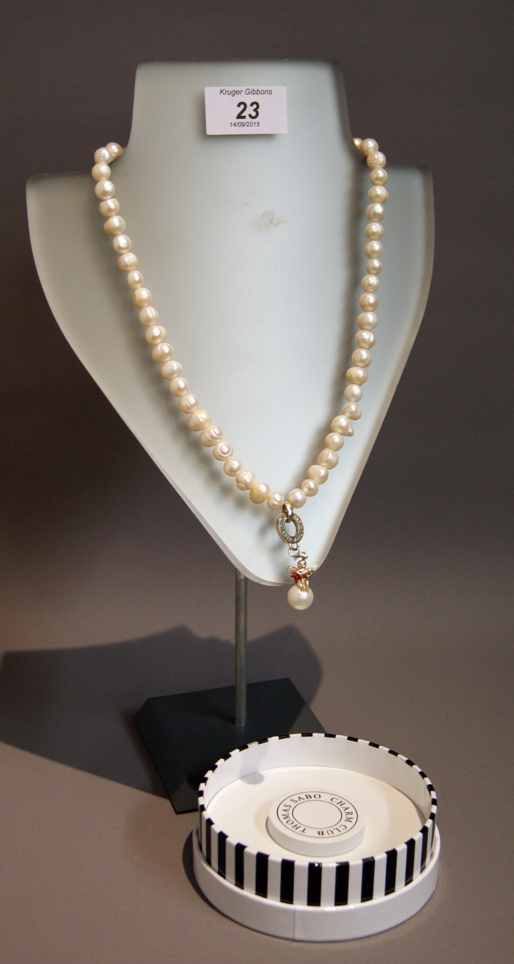 Thomas Sabo sterling silver and baroque pearl necklace,