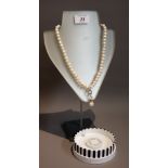 Thomas Sabo sterling silver and baroque pearl necklace,
