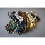A large selection of vintage ladies dress jewellery
