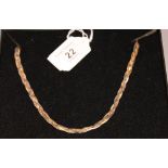 9ct gold tri-coloured necklace,