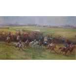 Claire Eva Burton, a colour lithograph "The Grand National - Aintree", from a limited run of 950,