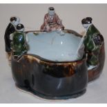 A Chinese stoneware table centrepiece  Condition Report / Extra Information Large V-shaped crack