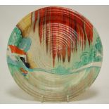 *In the style of* Clarice Cliff Bizarre collectors plate with painted backstamp  Condition