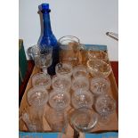 Assorted glassware to include acid etche