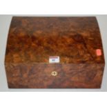 A modern walnut veneered cigar humidor w