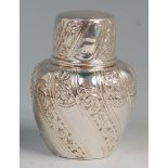 A late Victorian silver tea canister and