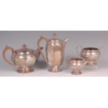 A Mappin & Webb silver four piece tea an