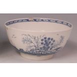 A Lowestoft porcelain slop bowl, circa 1