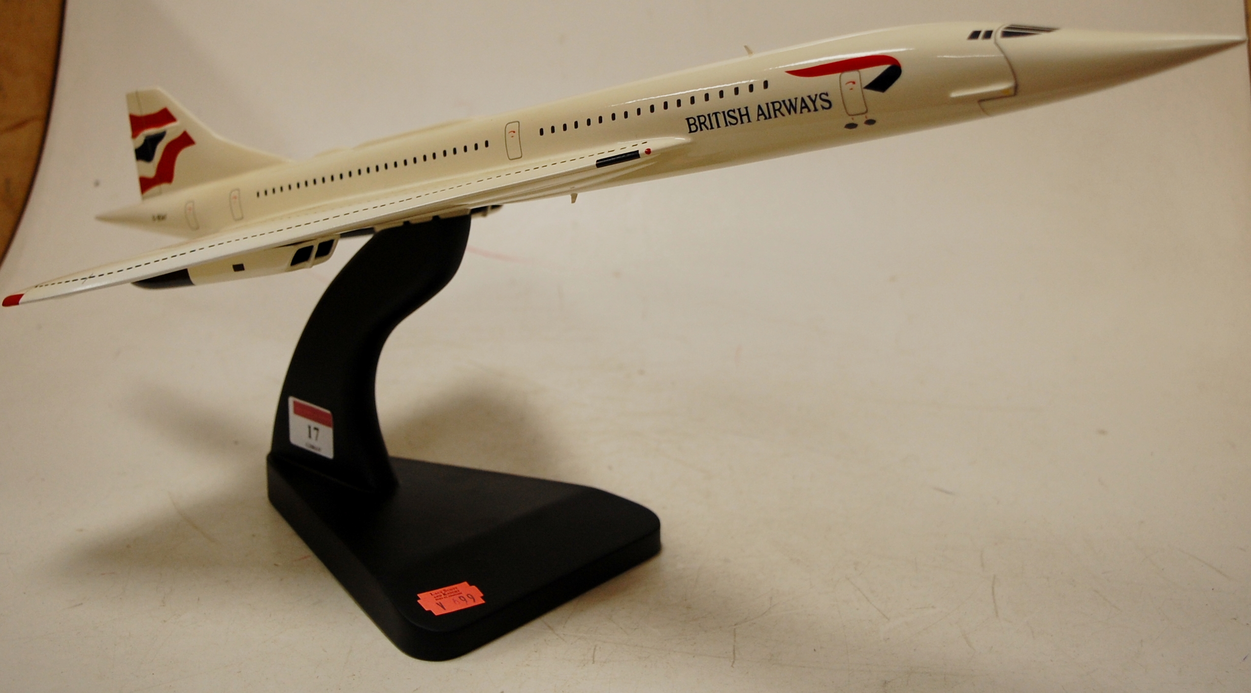 A model of a British Airways Concord aer