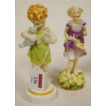 A Royal Worcester porcelain figure 'Wednesdays Child knows little woe', No.3521, and one other '