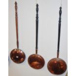 Three various 19th century copper warmin