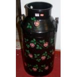 A painted milk churn