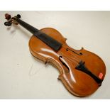 A mid 20th century German violin with pa