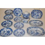 Assorted 19th century Staffordshire blue