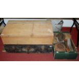 Two carpenters tool chests and contents;