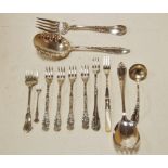 Assorted plated fork and spoons to inclu