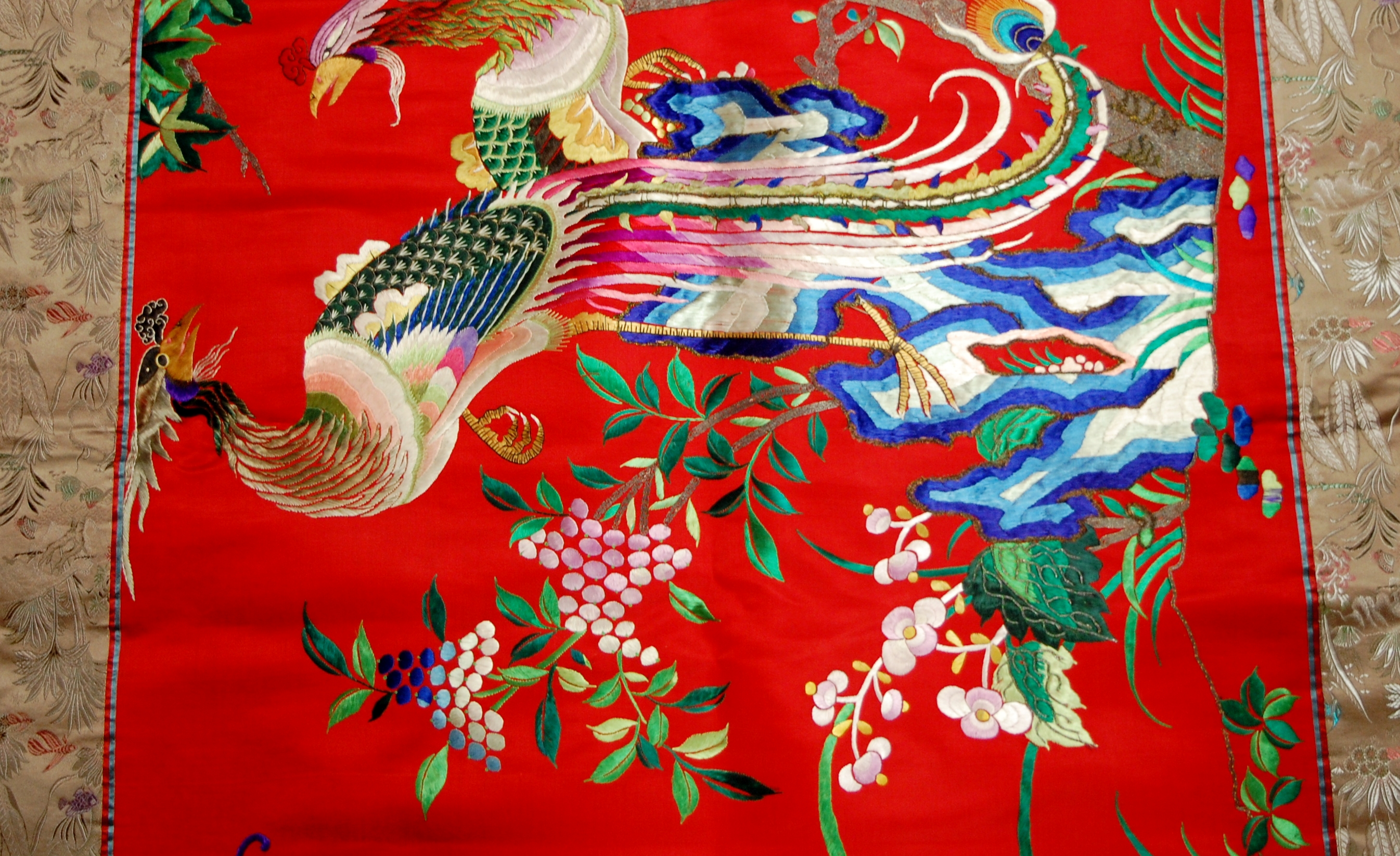 Various modern Chinese silk wall hanging