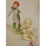 A Royal Worcester baby figure No.3380, and one other 'Thursdays Child has far to go' No.3260 (2)