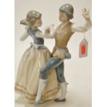 A Lladro porcelain figure group 'Dancing