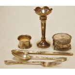 Assorted silver wares to include specime