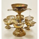 A silver plated dessert table centrepiec