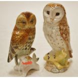 A Karl Ens porcelain owl, and one other