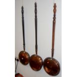 Three various 19th century copper warmin