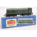 A Hornby Dublo 3-rail L30 Bo-Bo diesel locomotive, would benefit from cleaning (G)