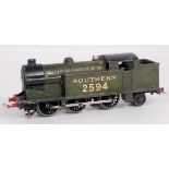 A Hornby Dublo pre war EDL7 Southern olive green tank engine, good for age (G)