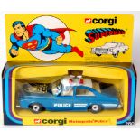 Corgi Toys, No. 260 Superman Police car, blue and white body with 'City of Metropolis' transfer to