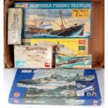 11 part built and as issued sailing vessel, submarine and wartime ship kits, mixed manufacturers to