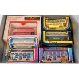 Corgi Toys and Matchbox public transport related diecast bus group to include No. 469 'Leeds